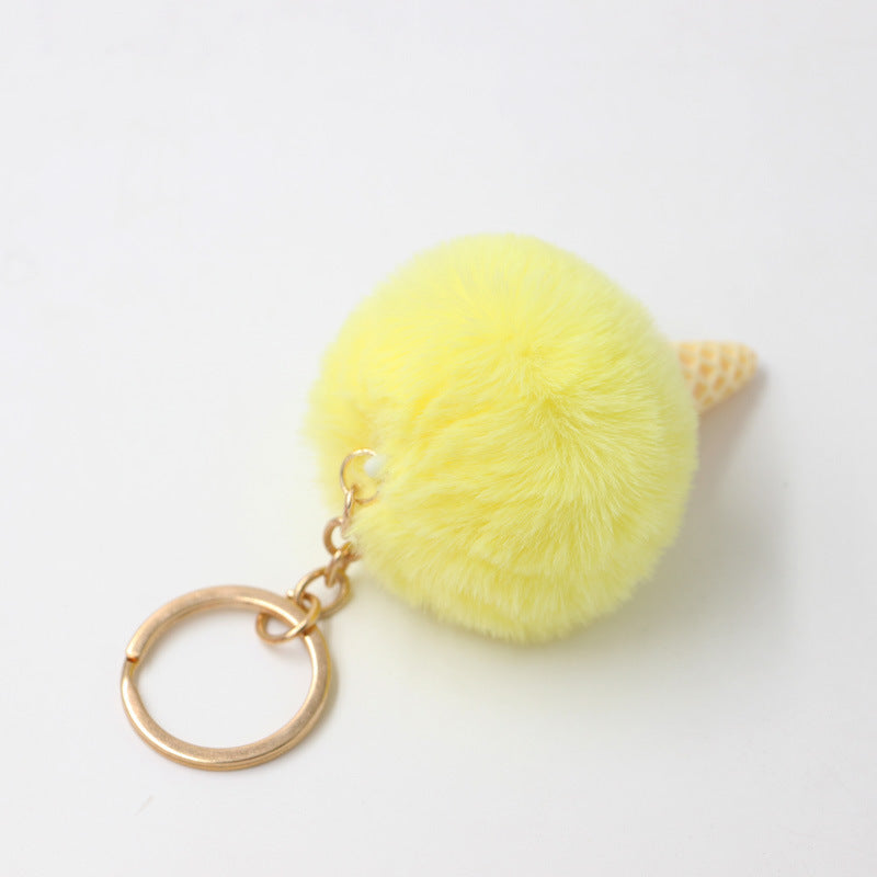 Wholesale Resin Ice Cream Fur Ball Keychain